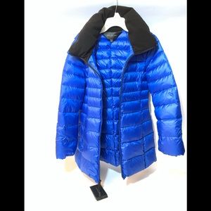 New York Andrew Marc Womans Blue & Black Coat Sz M